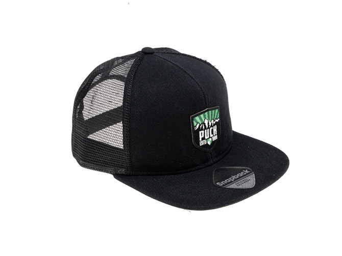 Pet Truckers Snapback met Puch Logo Patch zwart product